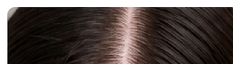 Close-up of scalp and hair