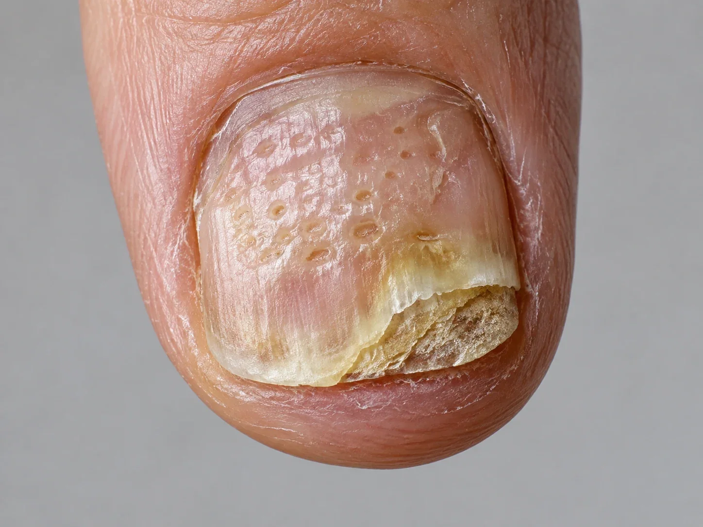AI illustration of nail changes resembling nail psoriasis